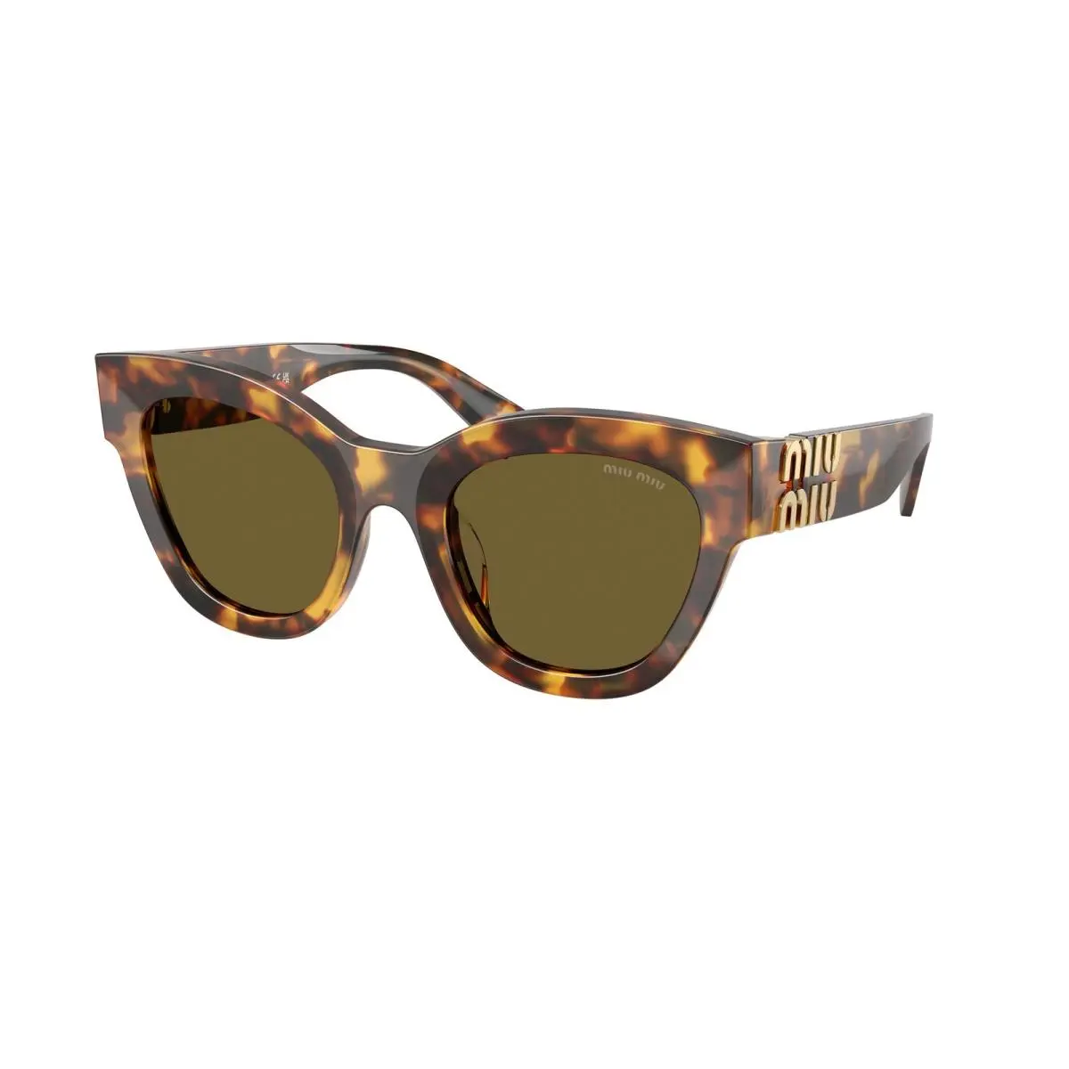 Miu MU 1 Ysf Havana Honey Dark Brown 14L09Z Size 51 Sunglasses by Miu Miu
