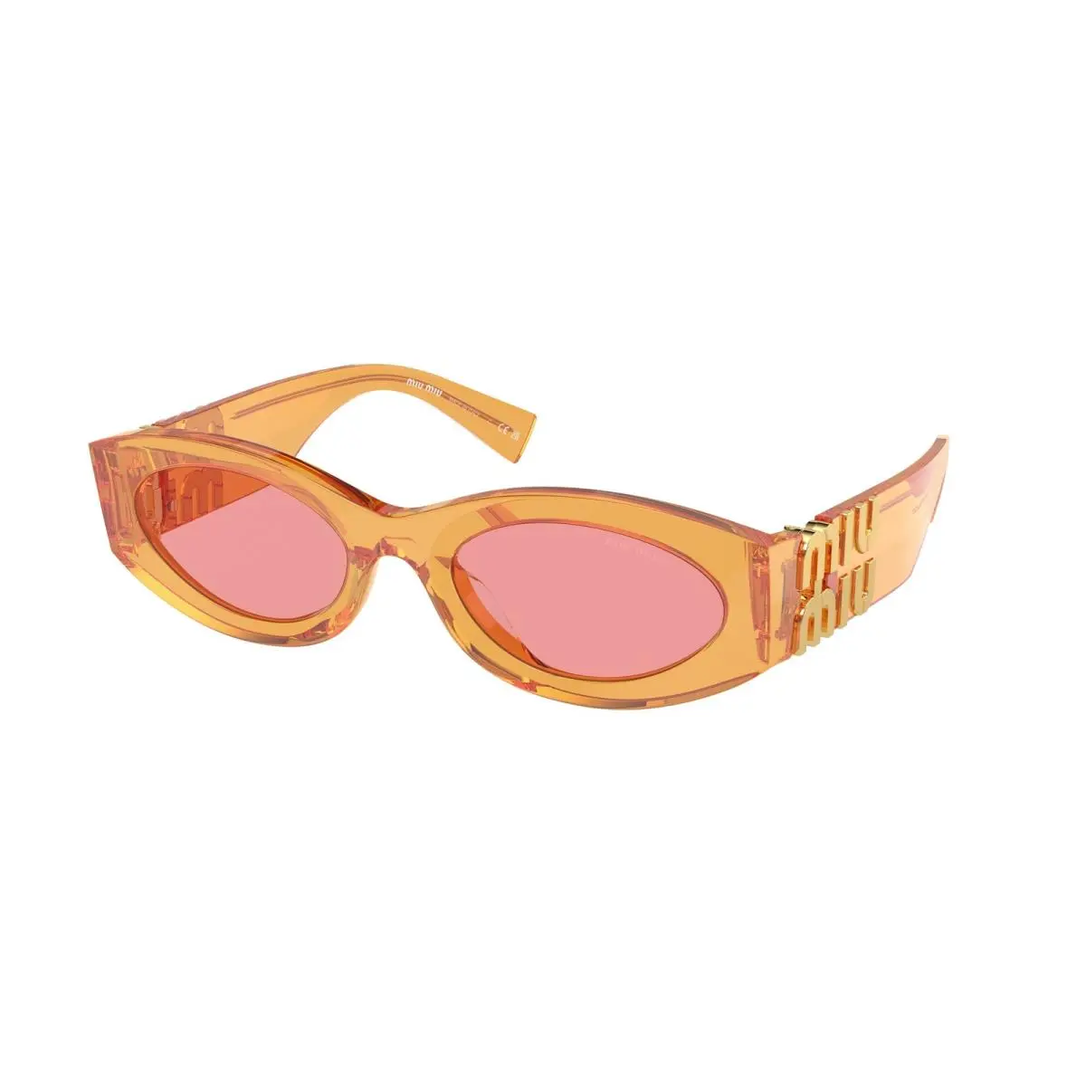 Miu MU 11 WS 0mu 11ws Orange Trasparent Pin 12T1D0 Size 54 Sunglasses by Miu Miu