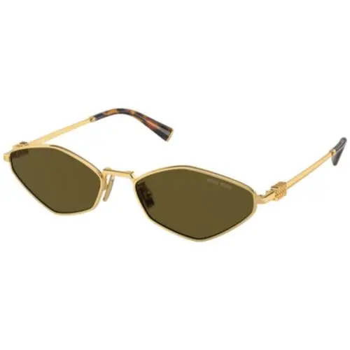 Miu MU 56 ZS Gold / Dark Brown Polyamide Standard 5AK09Z Size Sunglasses by Miu Miu