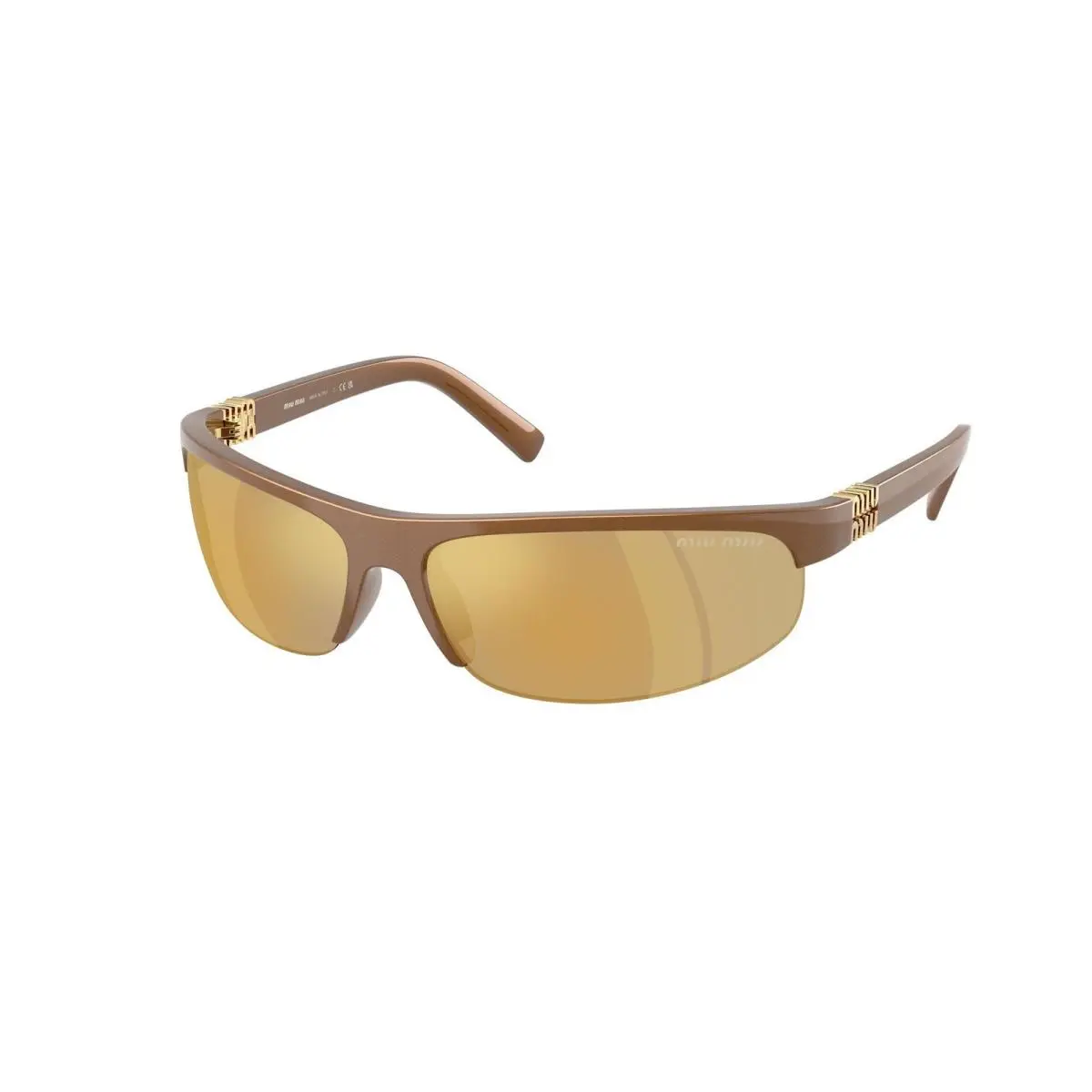 Miu MU A 02 SF Rust Metal / Brown Mirror Gold 16Y8G1 Size 68 Sunglasses by Miu Miu