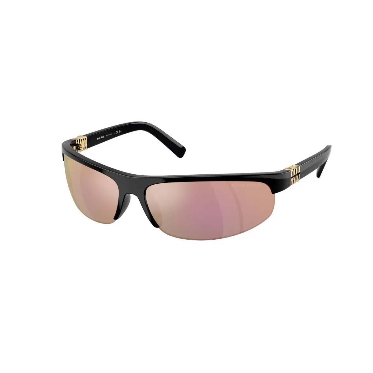 Miu MU A 02 S Black / Dark Grey Mirror Pink 1AB90J Size 70 Sunglasses by Miu Miu