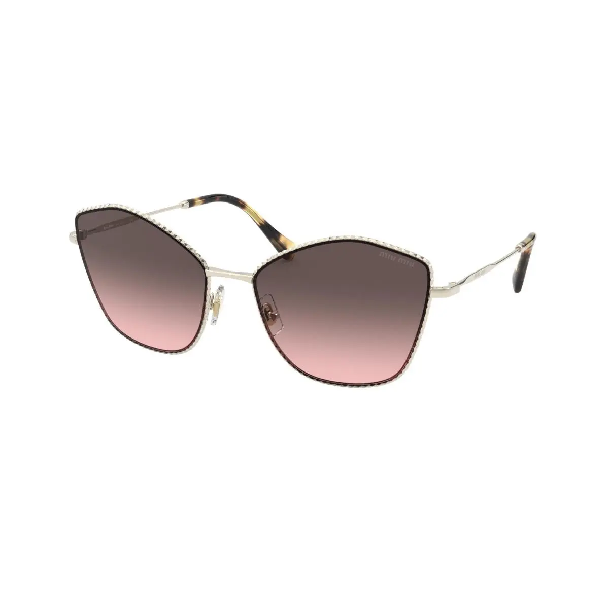 Miu MU 60 VS Core Collection Pale Gold Pink ZVN146 Size Sunglasses by Miu Miu