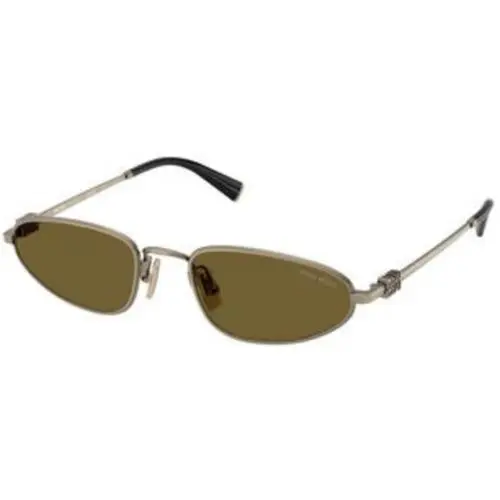 Miu MU A 52 S Old Gold / Dark Brown Polyamide Standard 26C09Z Size Sunglasses by Miu Miu