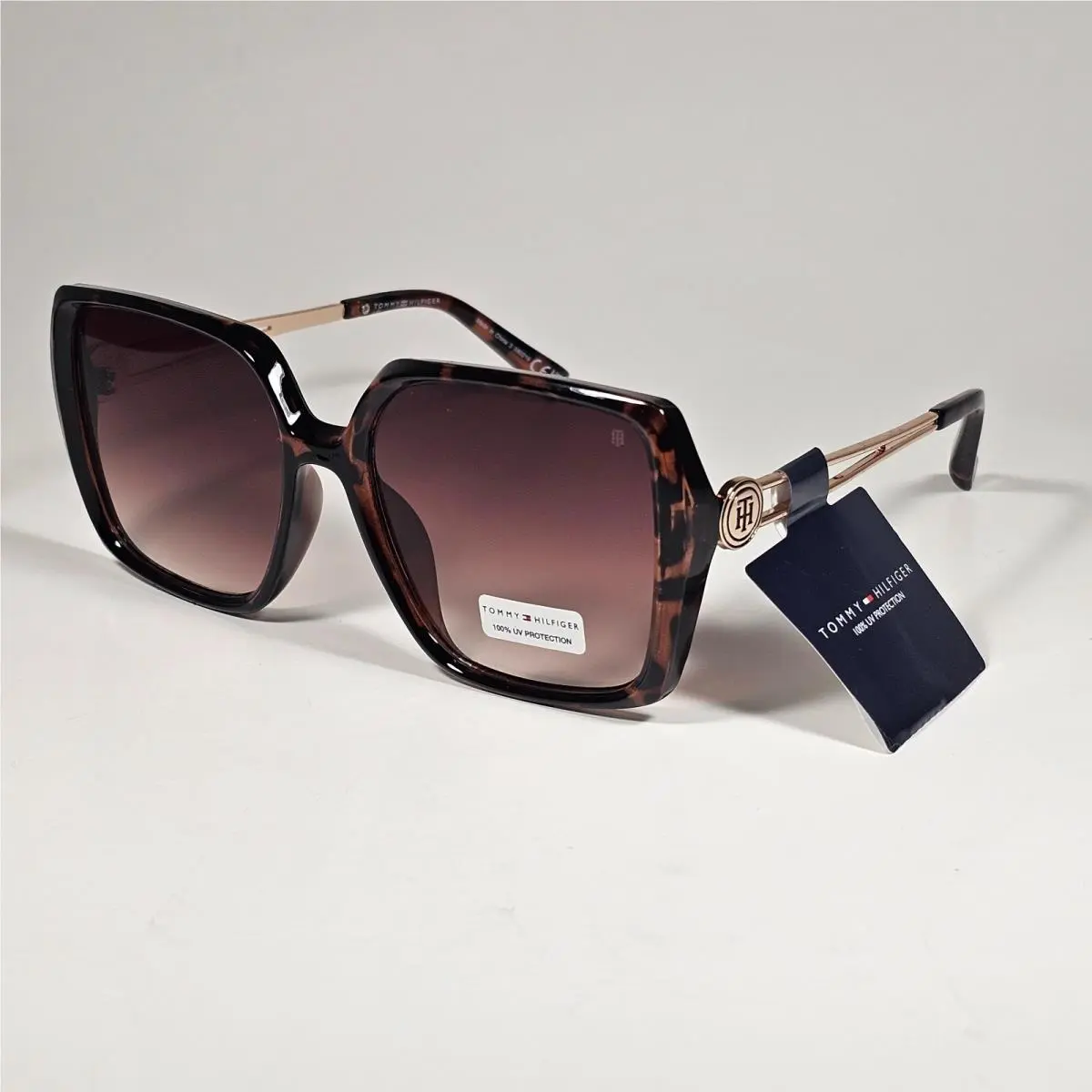 Tommy Hilfiger WM OL655 Butterfly Oversize Sunglasses Brown Tortoise Gradient