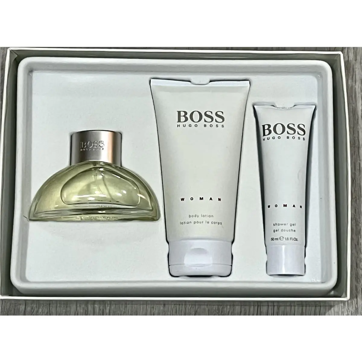 Woman 1.6 oz Edp Spray Lotion 5 oz Shower Gel 1.6 oz m10 by Hugo Boss