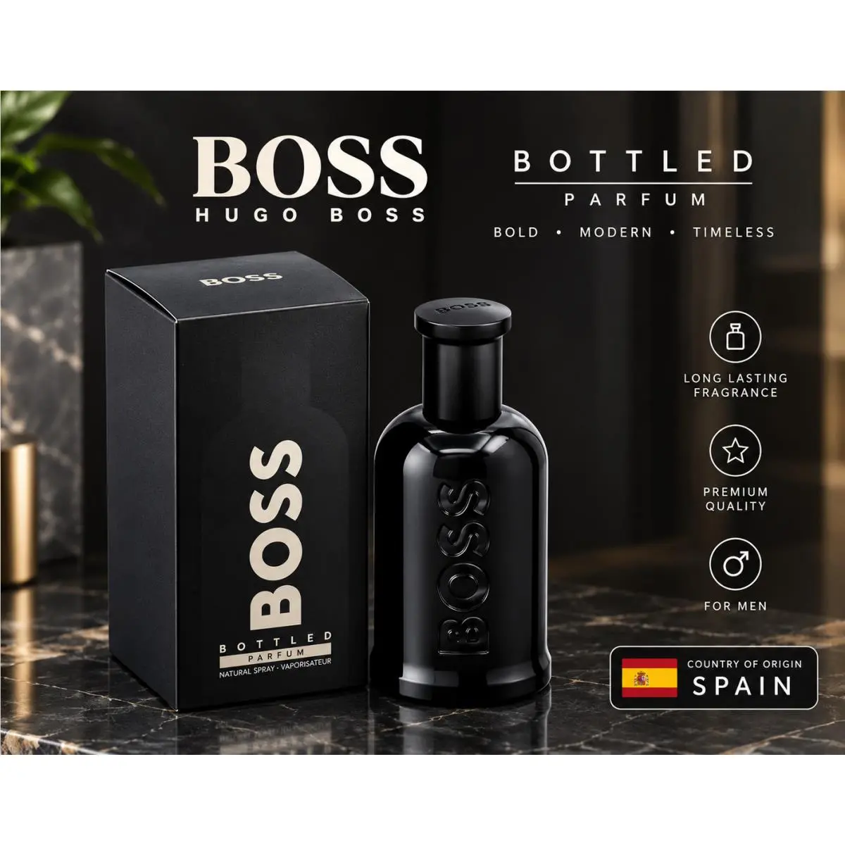 Boss Bottled Parfum  For Men Edp 3.3 / 3.4 oz by Hugo Boss