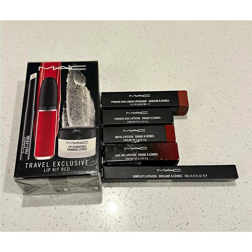 M·a·c Travel Lip Kit 7pc Chili + Mull It Over + Absolute Score Bundle by MAC Cosmetics