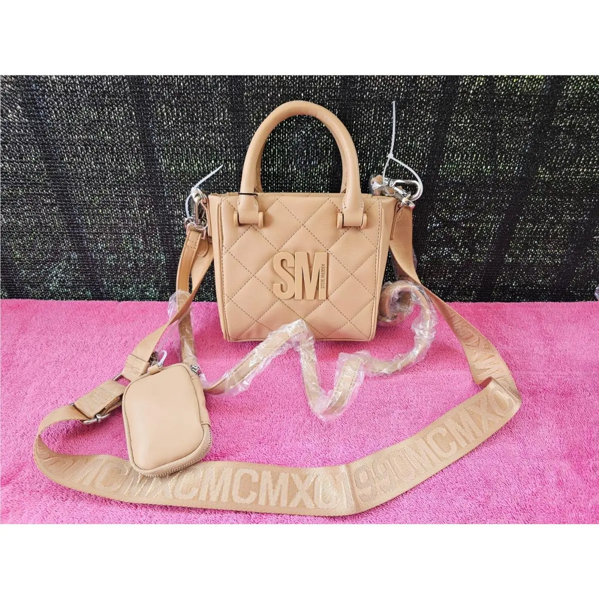 Bbabi Women`s Purse Crossbody Bag Handbag with Pod Case - Camel by Steve Madden