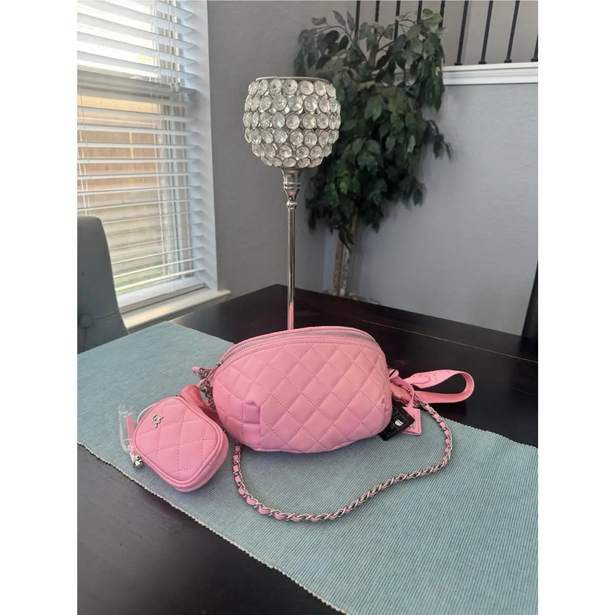 Pink Quilted Convertible Crossbody Belt Bag by Steve Madden