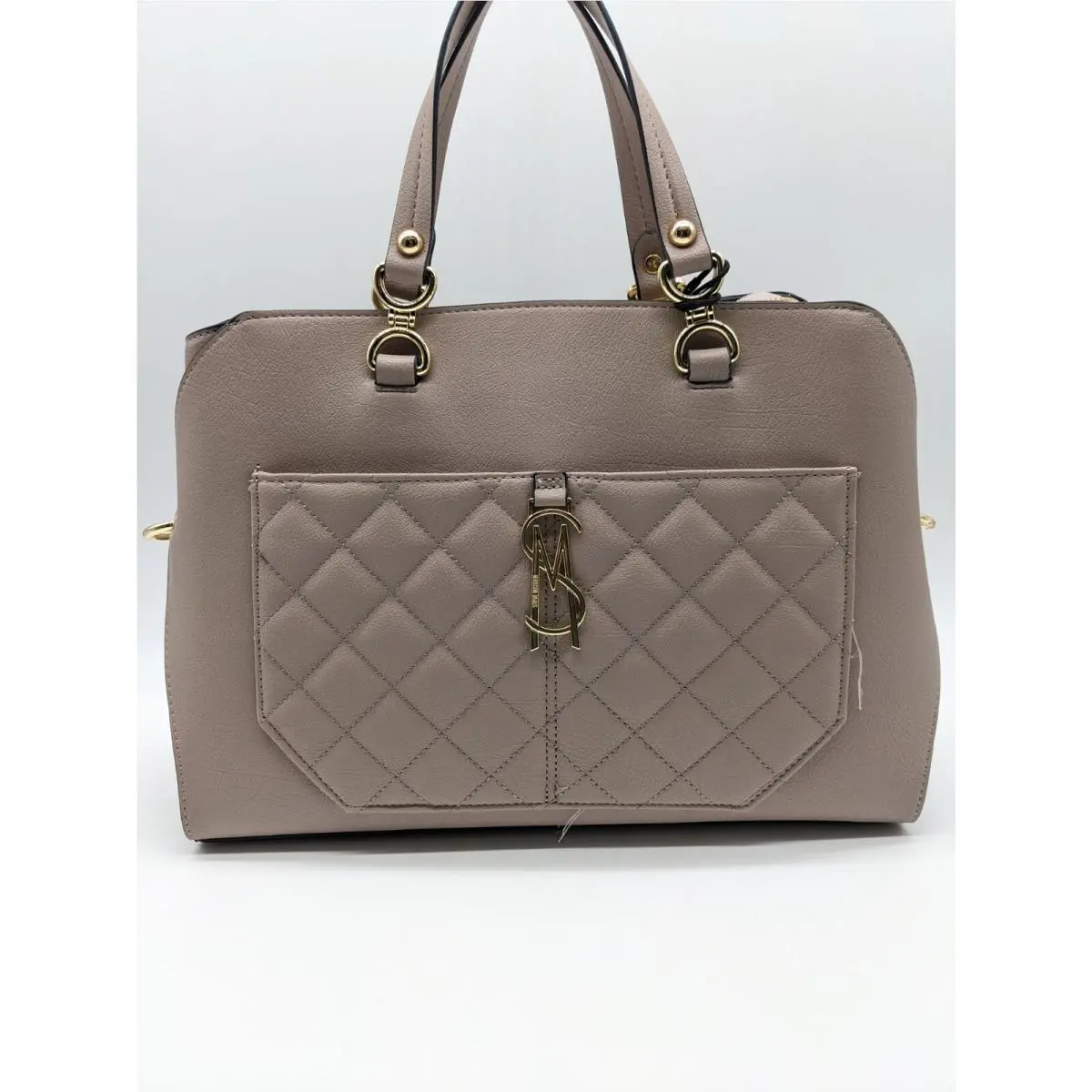Bcillian Quilted Front Pocket Women`s Satchel Bag Purse - Mauve by Steve Madden
