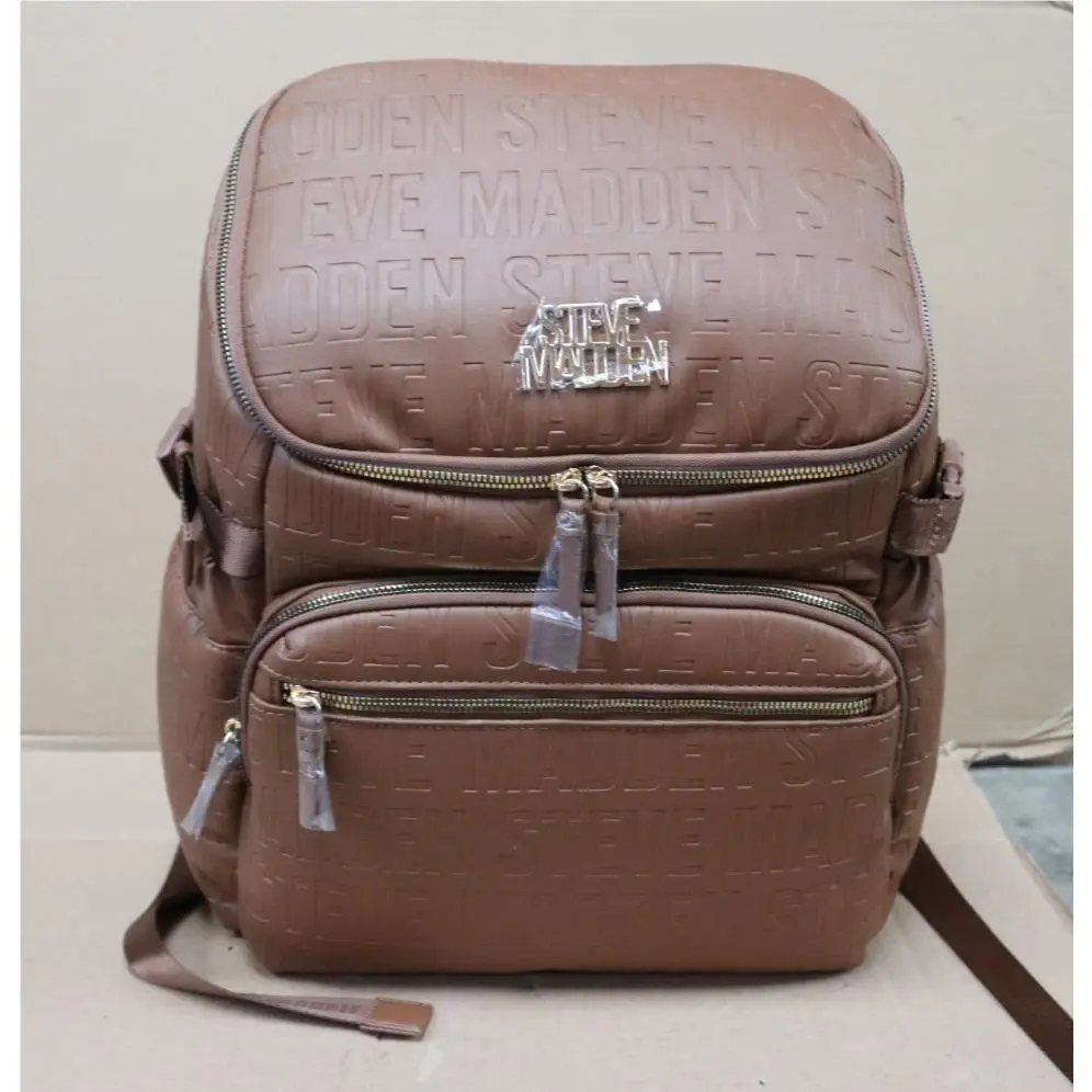 Embossed Logo Backpack Diaper Bag Nutshell W/ Detachable Pouch by Steve Madden