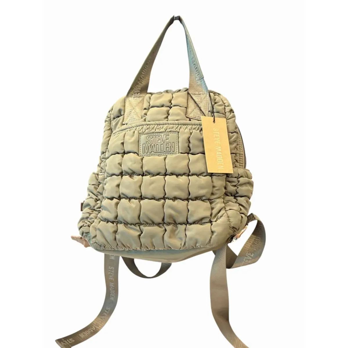 Steve Madden Mini Brosie Puff Totepack Olive Green Nylon Backpack Bag