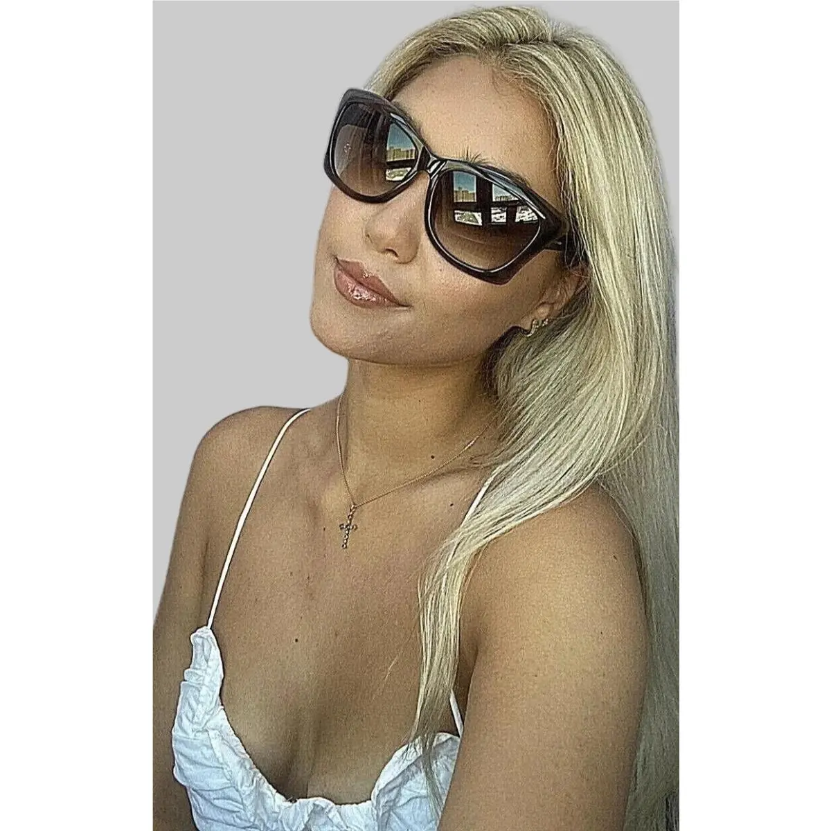 Tom Ford 59mm Havana Oversized Women`s Sunglasses Italy