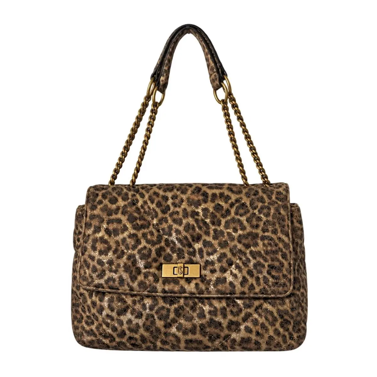 BKOLMAN2 Women`s Leopard Quilted Shoulder Bag by Steve Madden