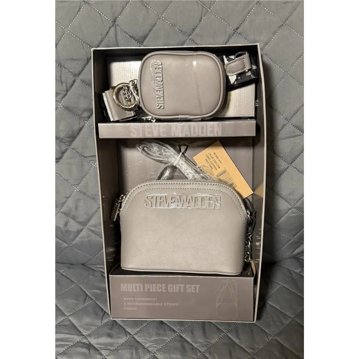 Multi Piece Gift Set Crossbody Bag Grey by Steve Madden