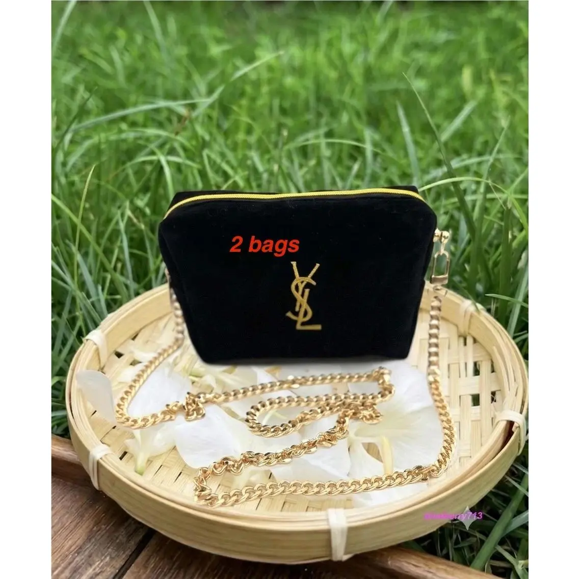 26 Bags Set: Ysl Makeup Bag with Chain + Estee Lauder Bags + Notebook by Yves Saint Laurent