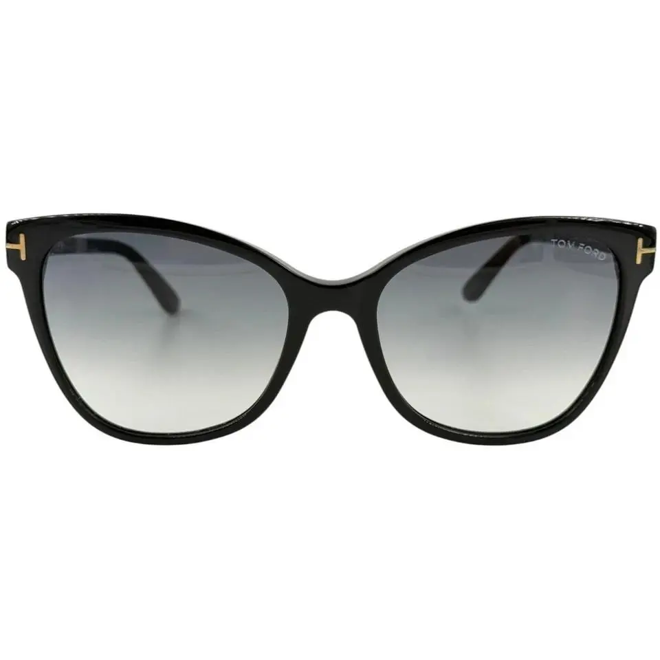 Tom Ford TF844 Ani Womens Plastic Sunglass 01B Shiny Black 58-18 Italy Gray Grad - Frame: Black, Lens: Gray