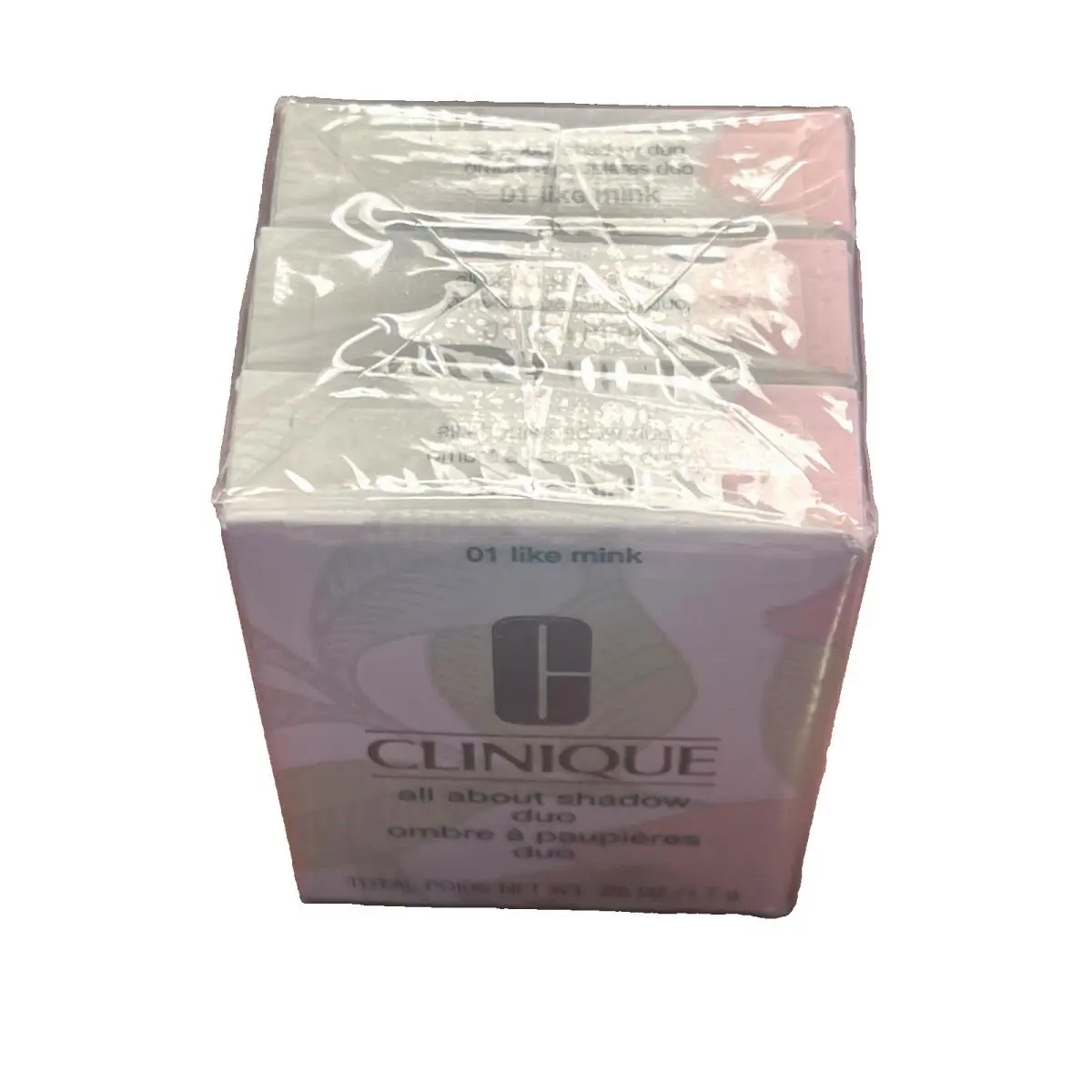 Lot OF 3 All About Shadow Duo in 01 Like Mink -cellophane Wrapped Trio by Clinique