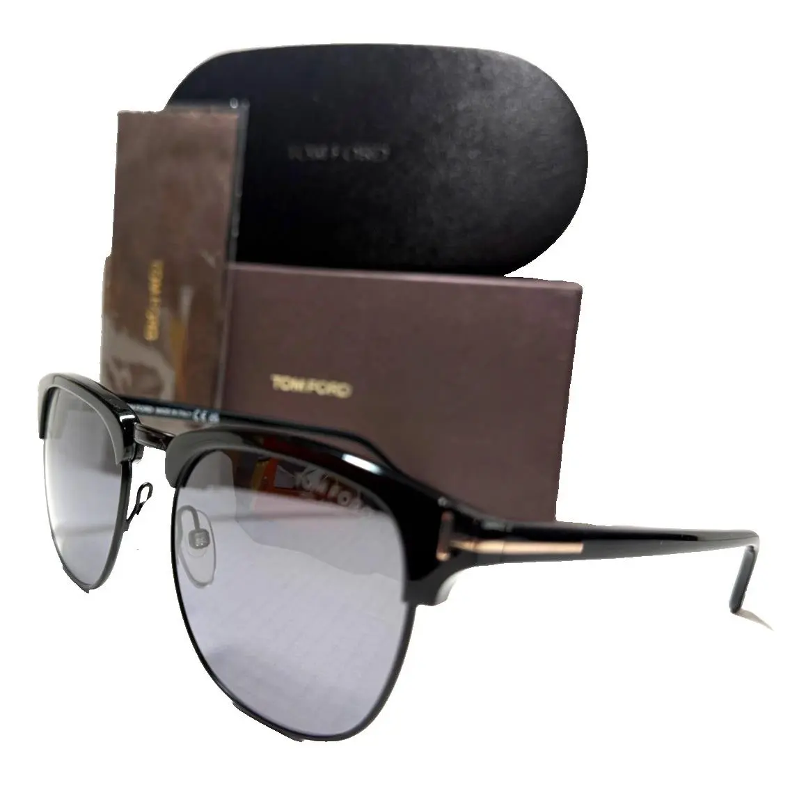 Sunglasses Henry TF248 01D Black Gold/grey Polarized Lens Authent 53-20 by Tom Ford
