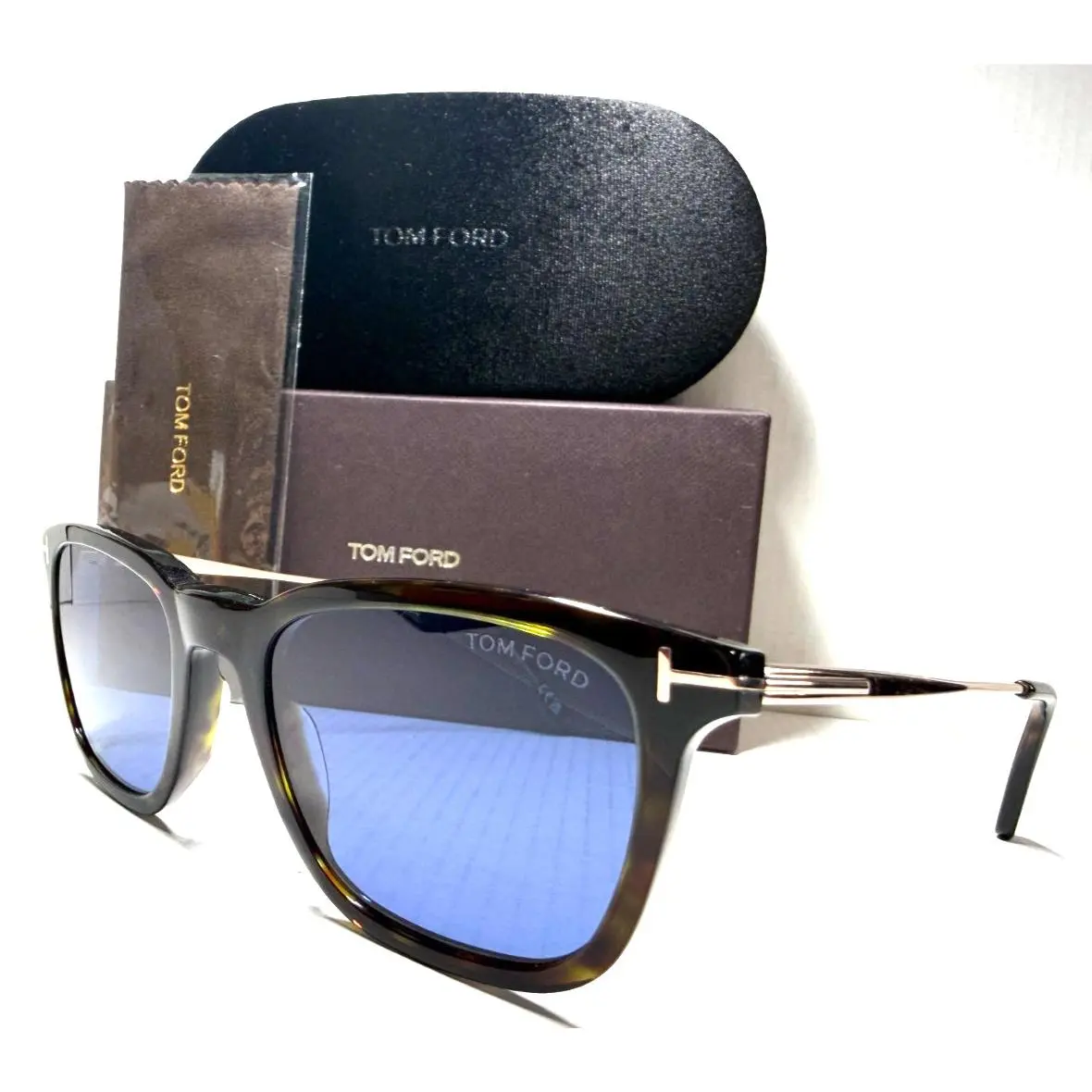 Sunglasses Anraud-02 TF625 52V Dark Havana/gold Temples/blue Lens 53-20 by Tom Ford