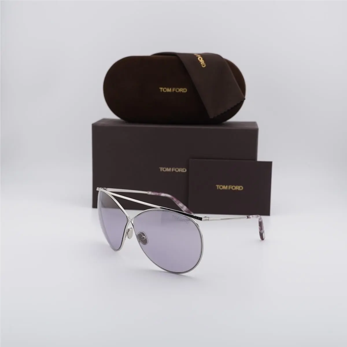 FT0761 16Y Shiny Palladium/violet 67-8-130 Sunglasses by Tom Ford