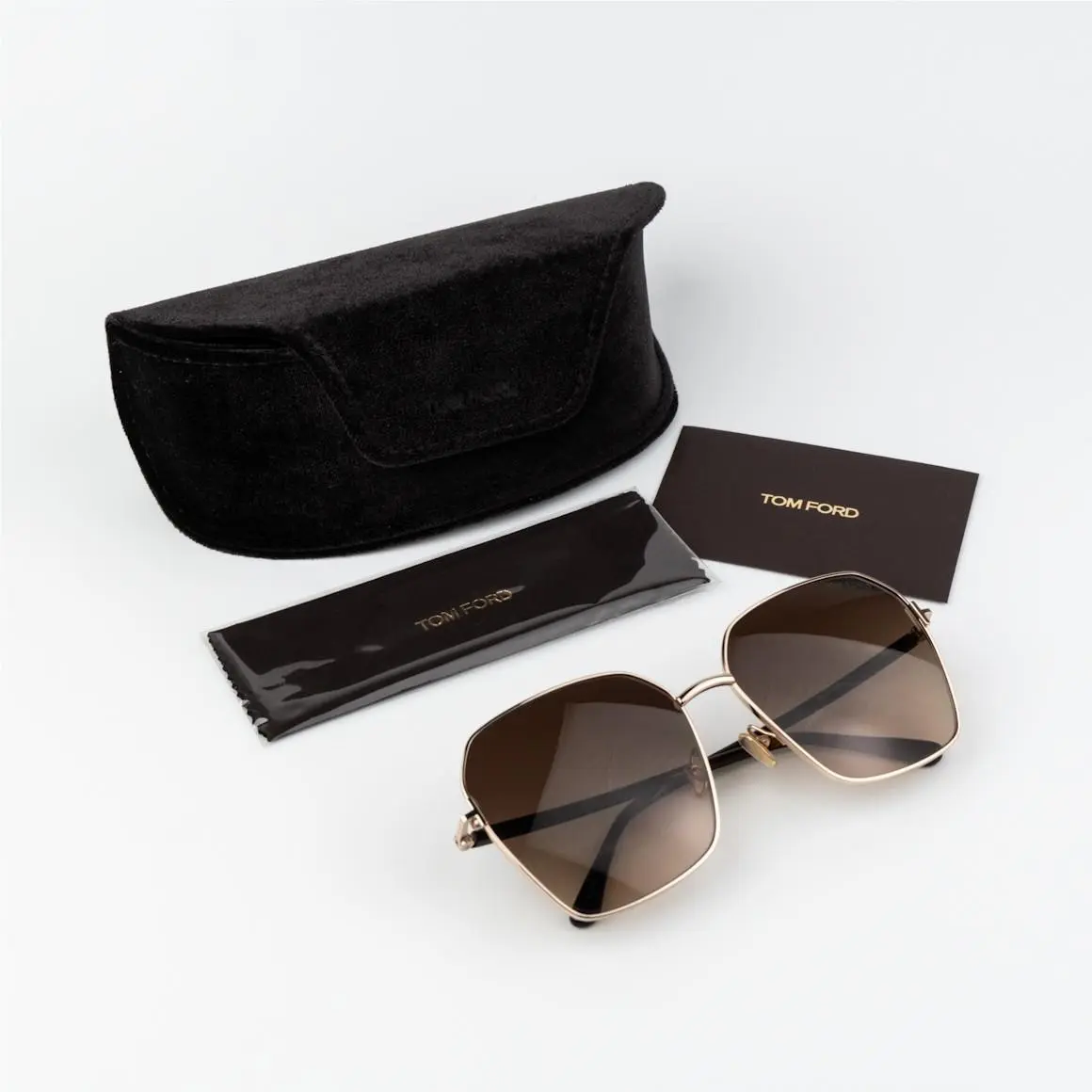Women Sunglasses Rose Gold Havana Brown Gradient Square FT0839 52F by Tom Ford