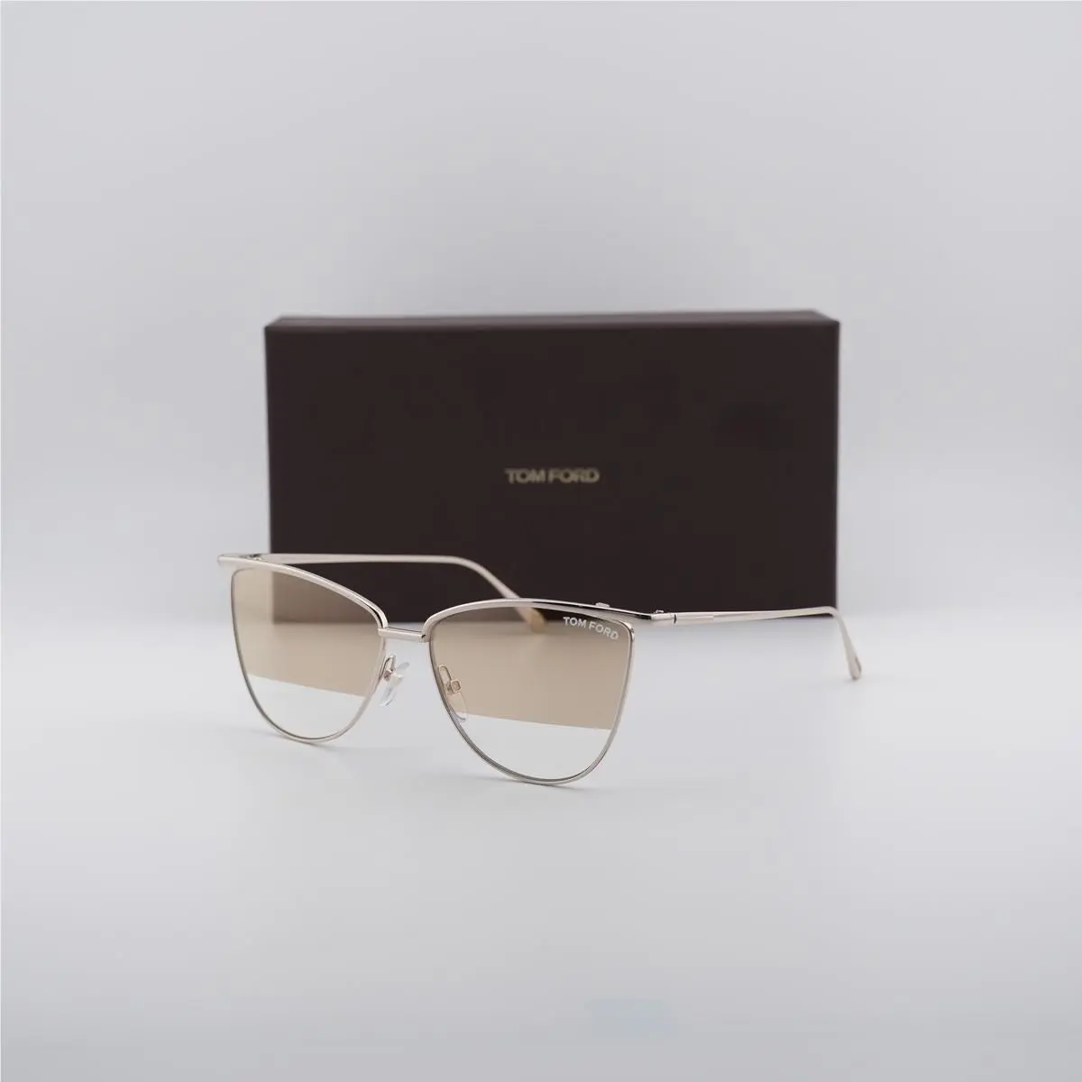 FT0684 28F Shiny Rose Gold/brown/clear 58-14-140 Sunglasses by Tom Ford