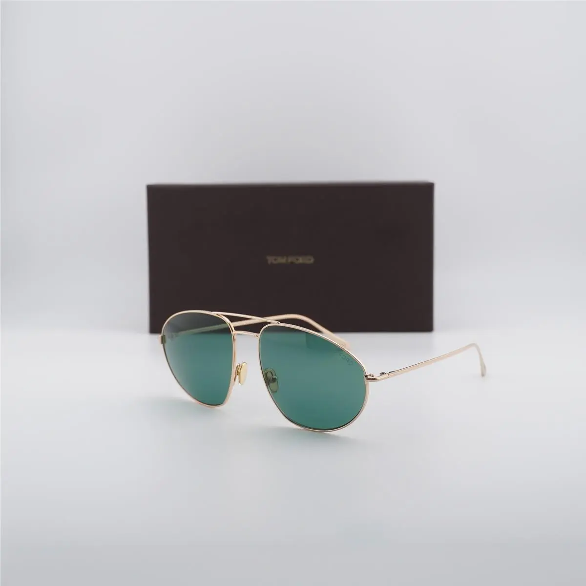 FT0796 28N Shiny Rose Gold/green 59-16-140 Sunglasses by Tom Ford