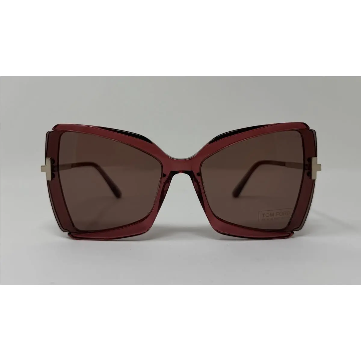 Gia TF766 72Y Transparent Antique Pink Sunglasses Pink Lens. 63-19-135 by Tom Ford
