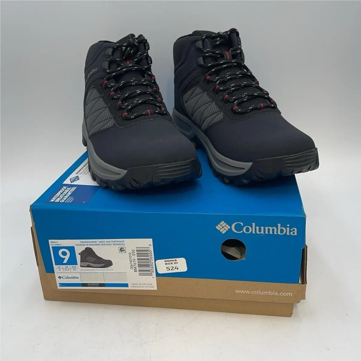 Traverse Hike Waterproof Boots Mens Black Ankle Hiking Snow Size 9 by Columbia