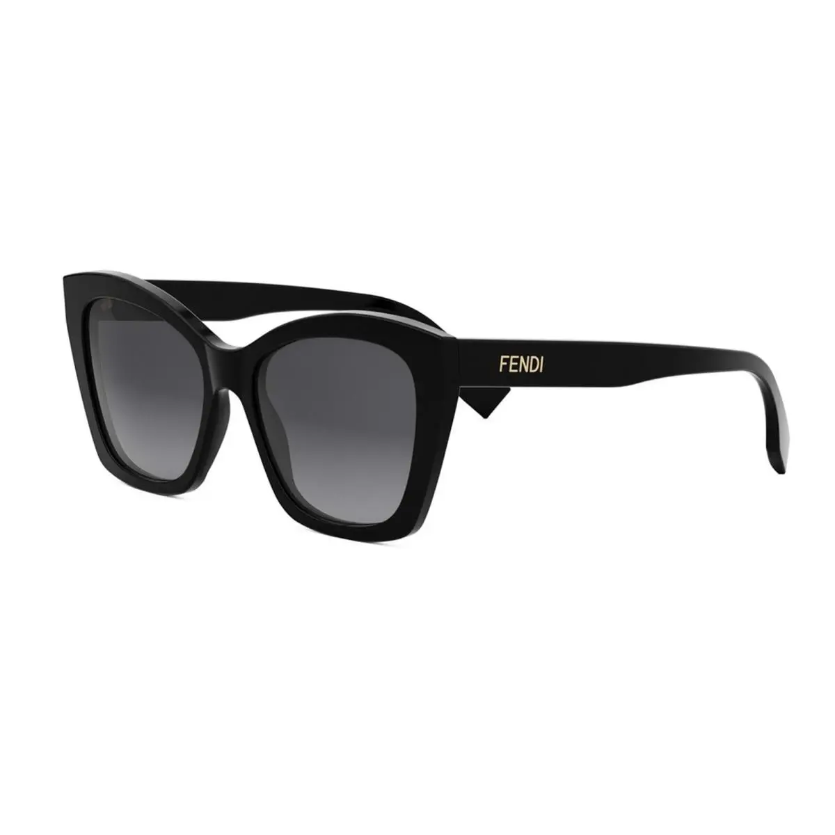 Fendi Sunglasses FE40151I Lettering 01B Shiny Black Smoke Gray Gradient 55