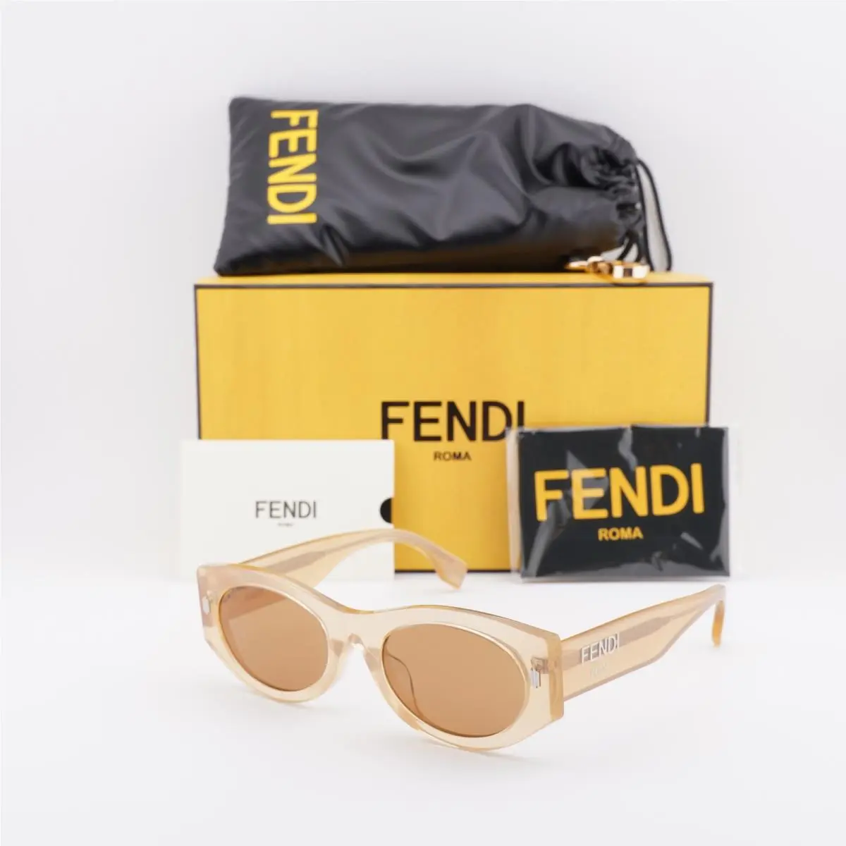 FE40125F 59E Shiny Brown/brown 53-21-145 Sunglasses by Fendi