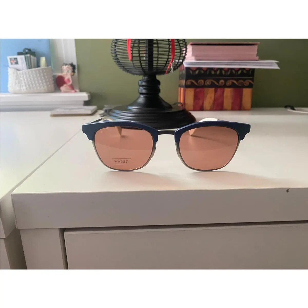 FF 0228/S J2B Sunglasses Blue Silver Pink Mirror Lens 50mm w/ Case by Fendi