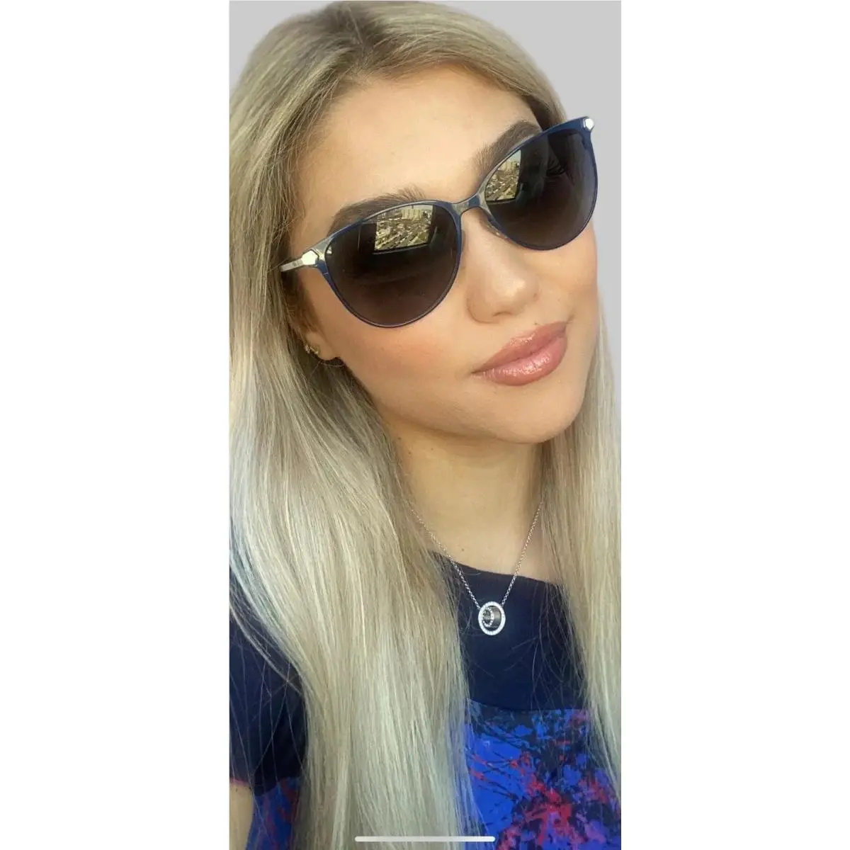 Fendi FF 0022/S 7WDHD 57mm Blue Designer Oversized Women`s Sunglasses Italy