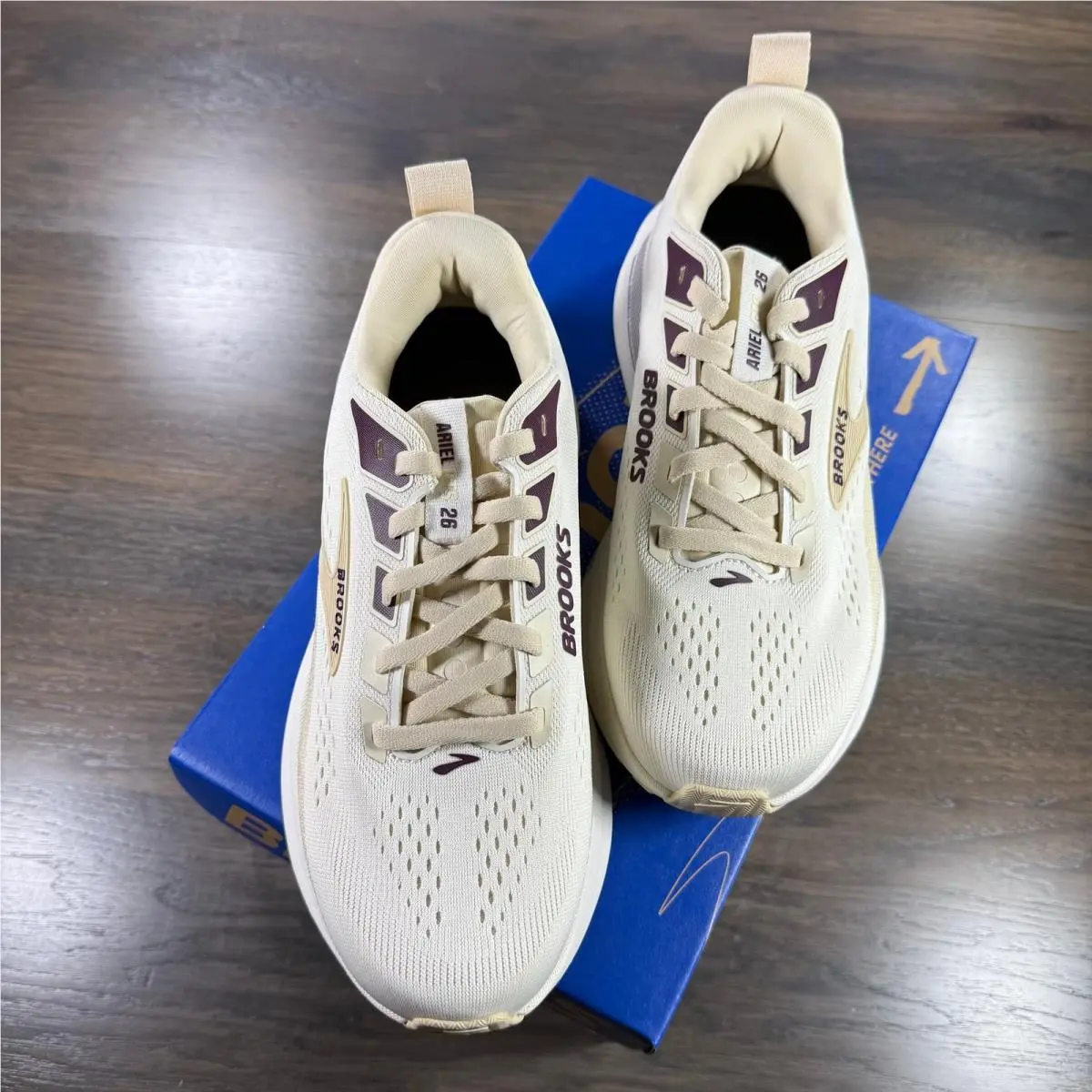Brooks shoes - Brooks Ariel - Ariel - 1204441B288 - Coconut/Sand/Potent Purple (UPC: 195394754537) 8