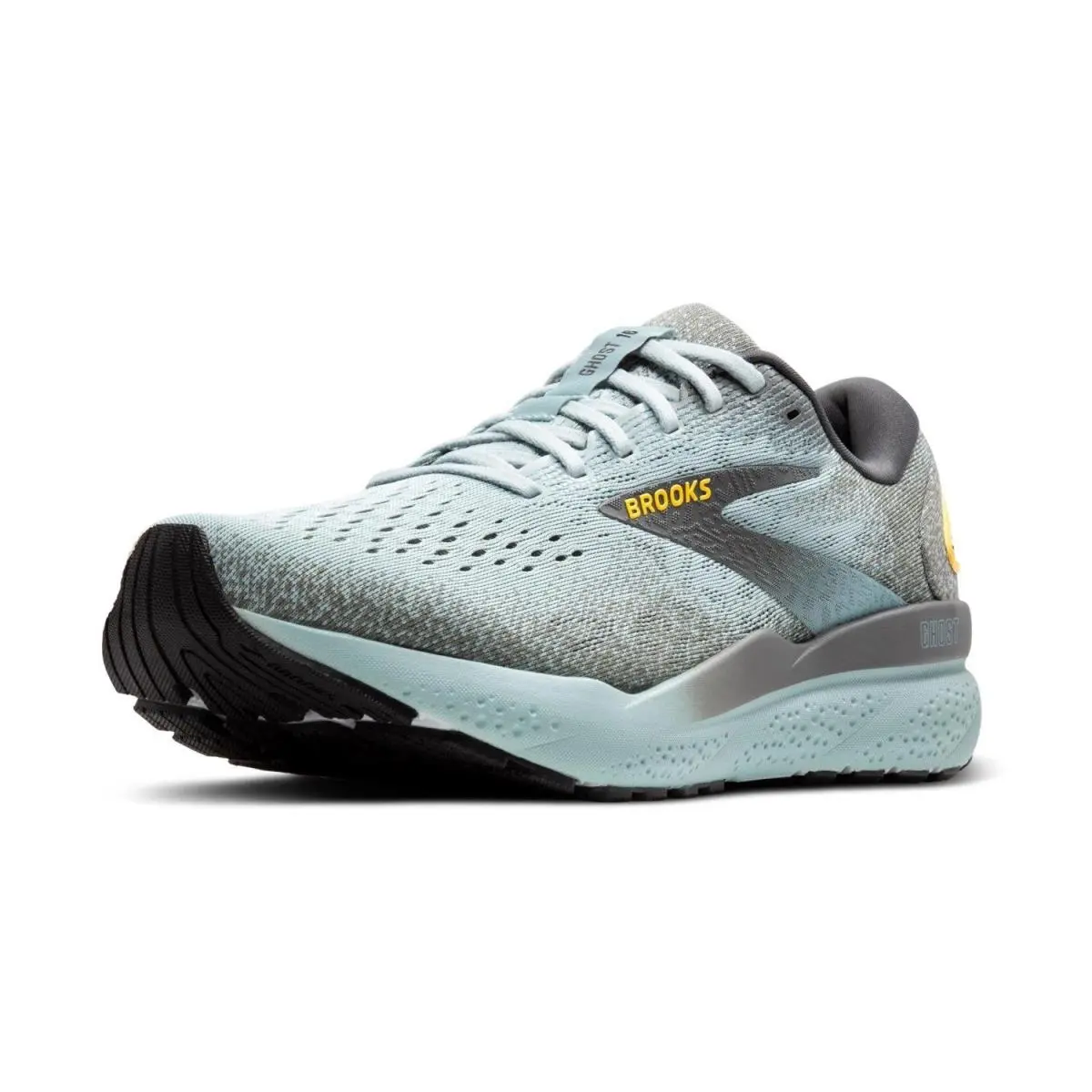 Brooks Men’s Ghost 16 Neutral Running Shoe - Cloud/grey/gold - 8 Medium