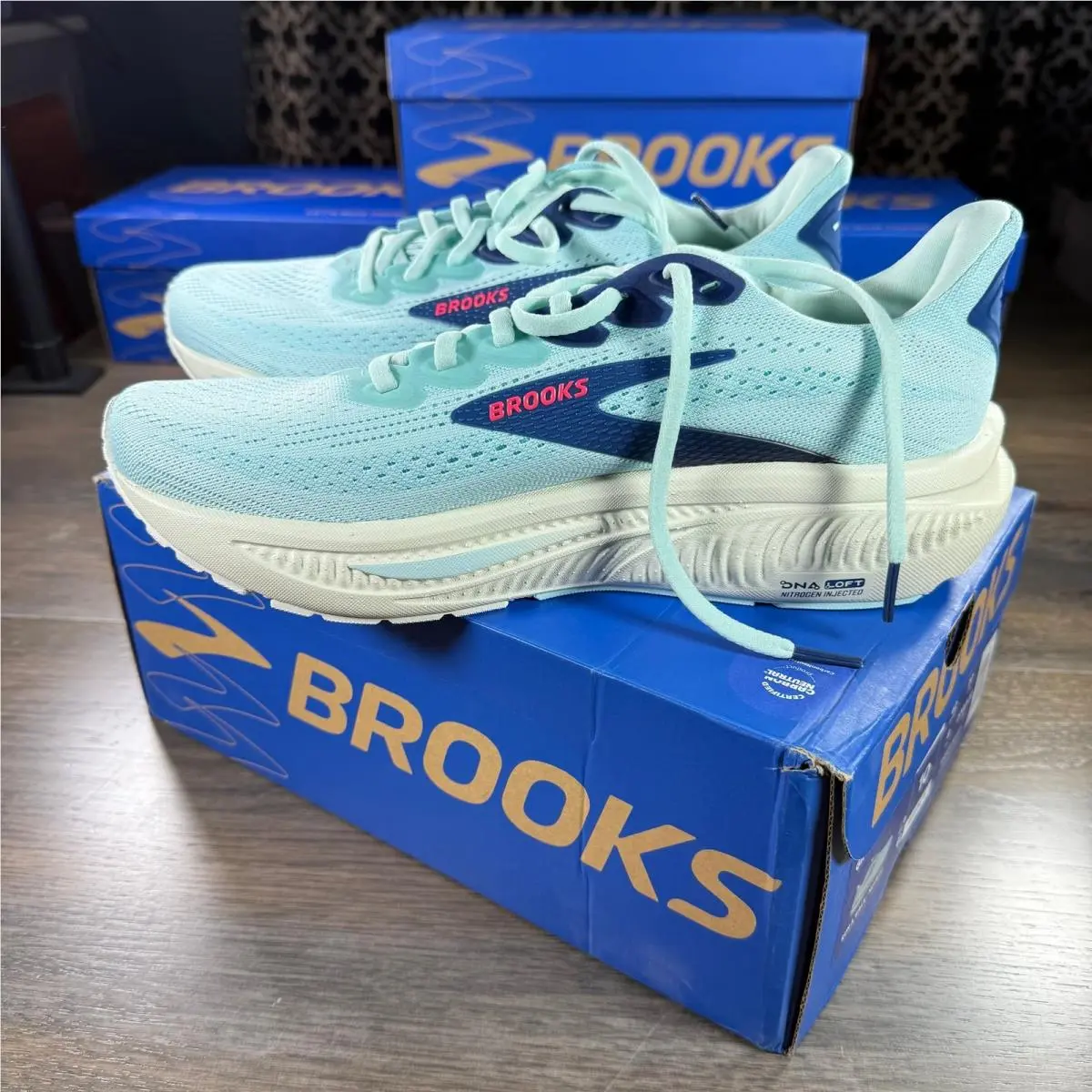 Brooks shoes - Brooks Ghost 17 - Ghost - 1204311B427 - Clearwater/Navy Peony (UPC: 195394690927) 8