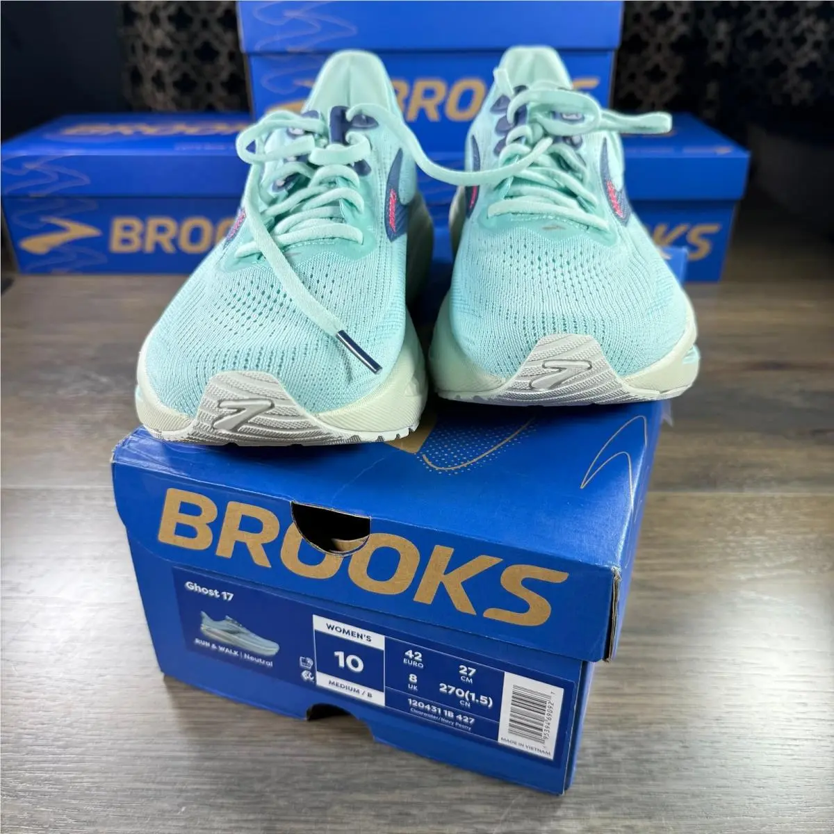 Brooks shoes - Brooks Ghost 17 - Ghost - 1204311B427 - Clearwater/Navy Peony (UPC: 195394690927) 4