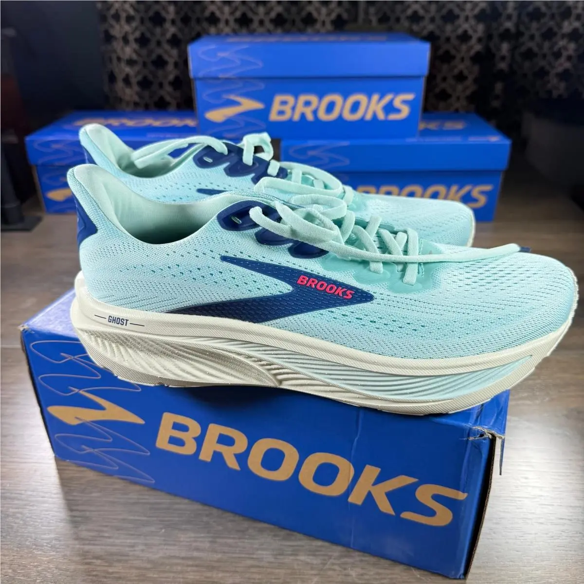 Brooks shoes - Brooks Ghost 17 - Ghost - 1204311B427 - Clearwater/Navy Peony (UPC: 195394690927) 5
