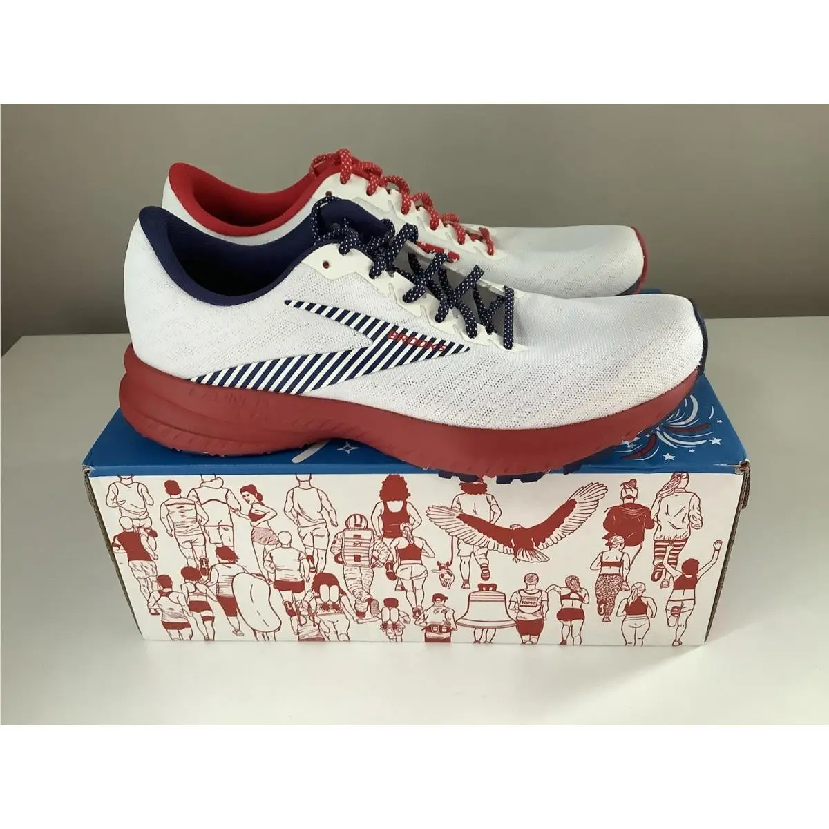 Brooks shoes - Brooks Launch 7 Stars Stripes Run USA 4th of July - White 1