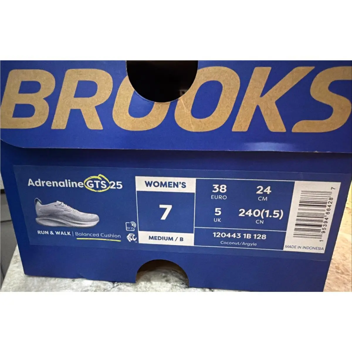 Brooks shoes - 1204431B 128 - 1204431B 128 - Coconut/Argyle (UPC: 0195394664287) 0