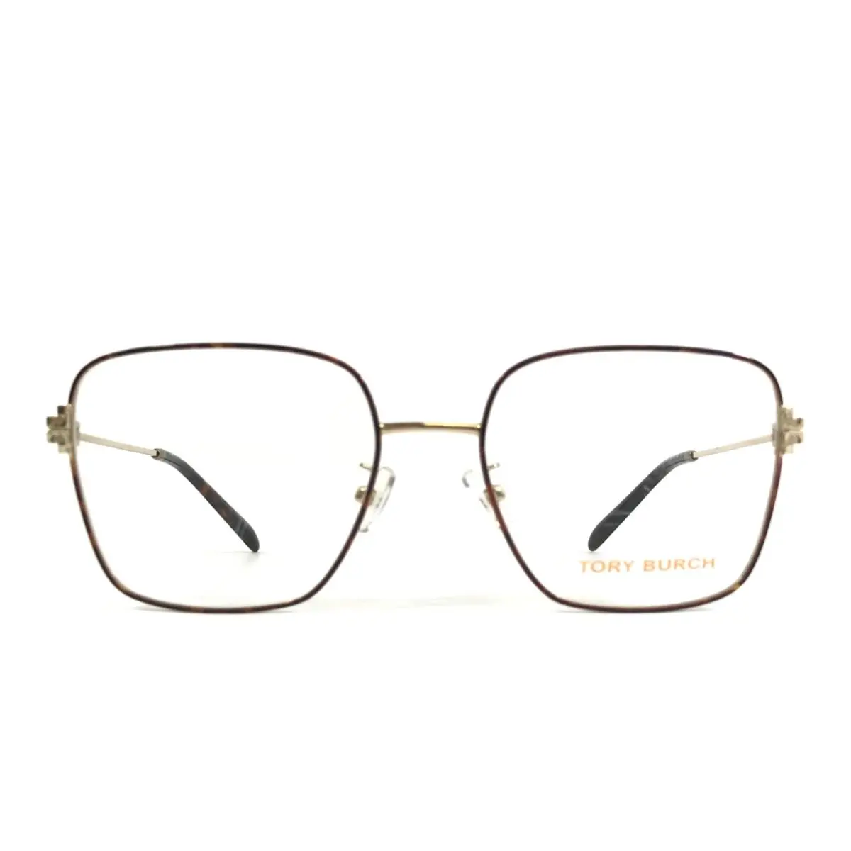 Eyeglasses Frames TY1078 3344 Dark Tortoise on Gold Square 54-18-140 by Tory Burch
