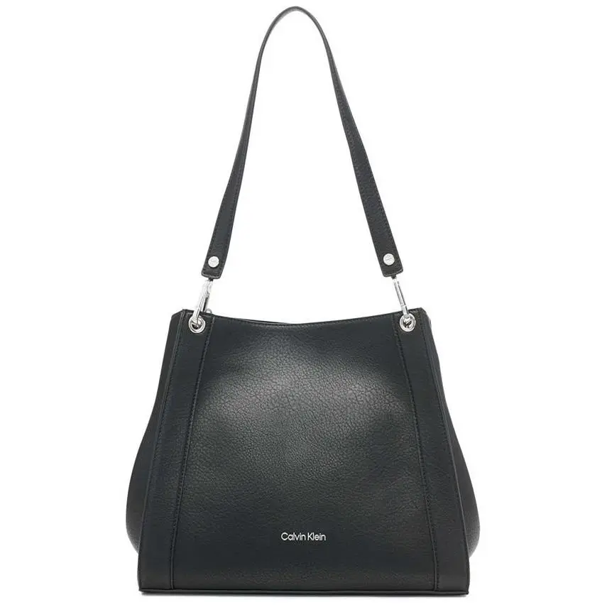Reyna Novelty Triple Compartment Shoulder Bag: Black/silver Combo by Calvin Klein