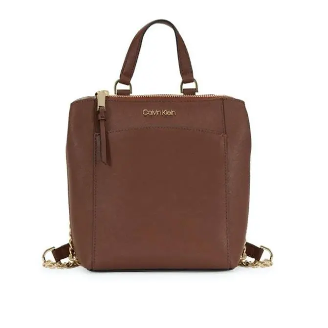 Calvin Klein X2512 Hayden Top-zip Brown Leather Backpack