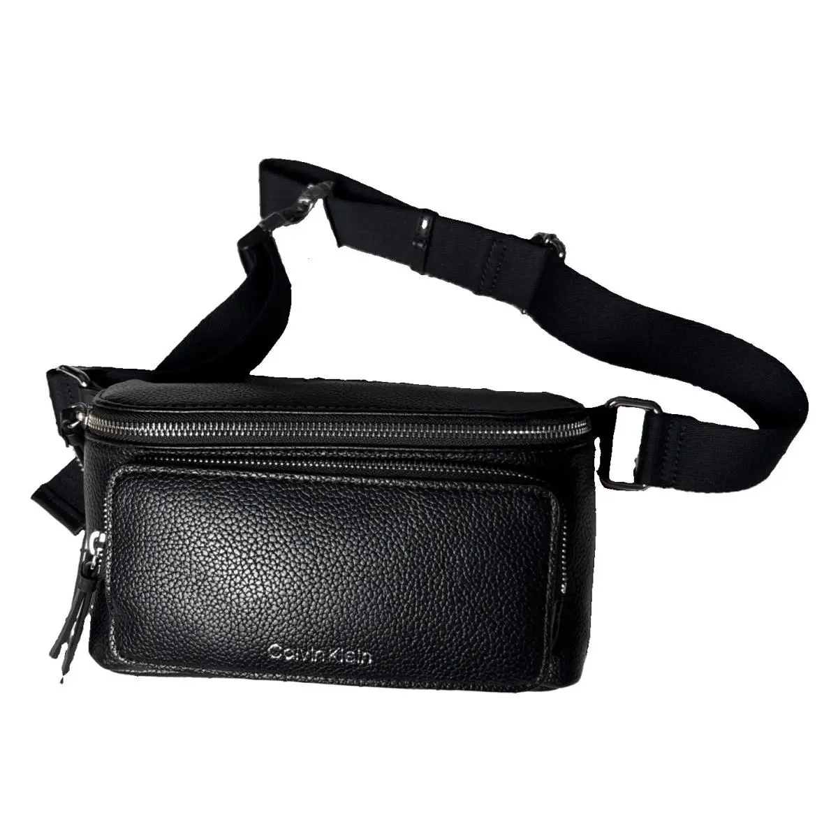 Womens Leather Belt Bag Fanny Pack Black H4DIYKB4 Black by Calvin Klein