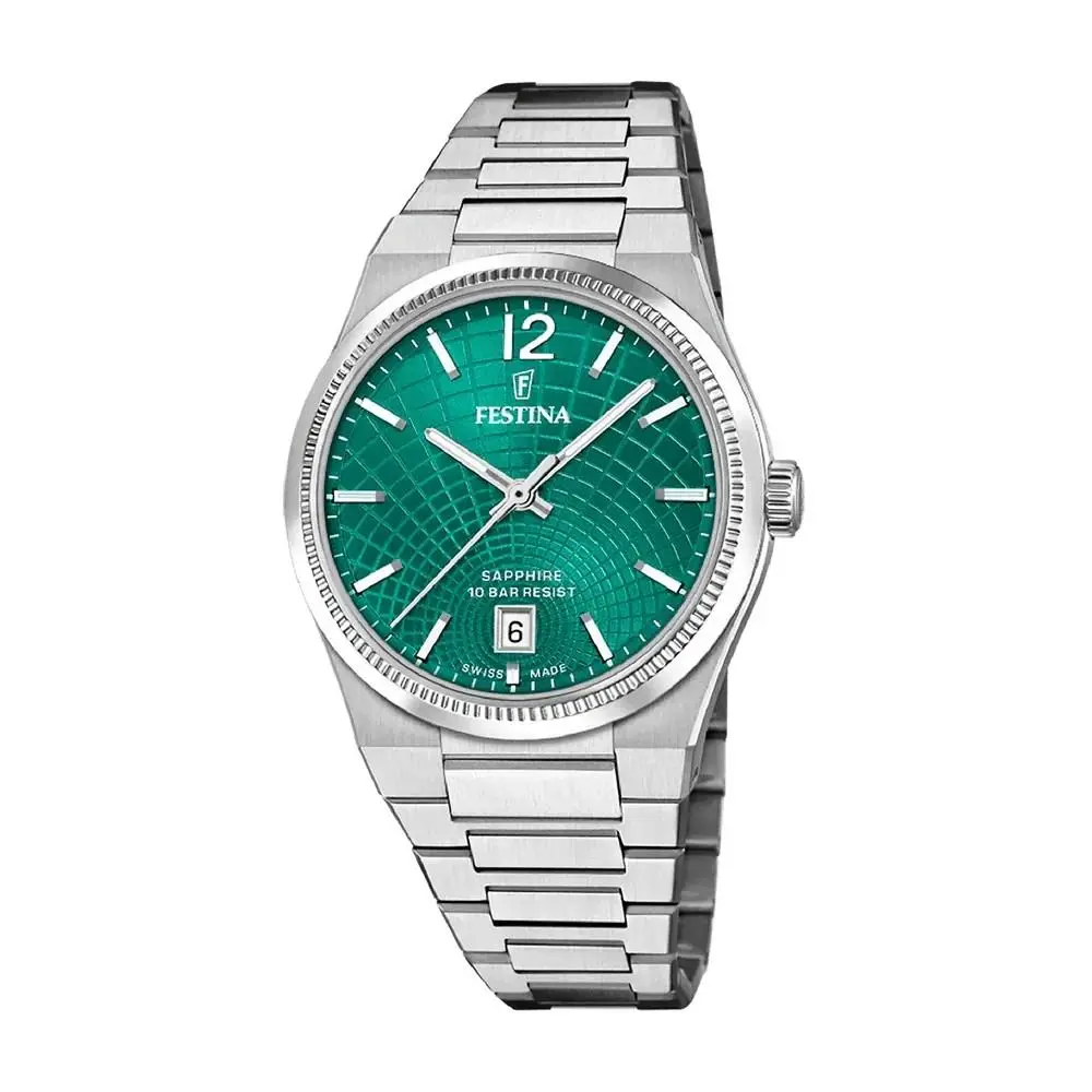 Swiss Rivé 35mm Green Dial Women`s Watch F20052/6 by Festina