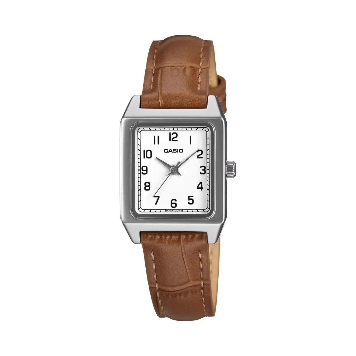 Casio Women`s White Dial Brown Leather Classic Analog Watch - LTP-B150LA-8BDF