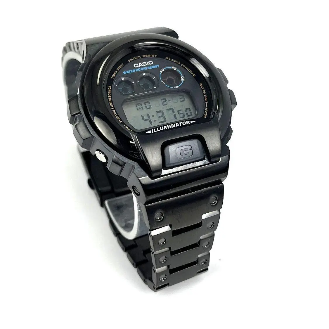 G-shock DW6900 Mod Full Custom Metal Case and Bracelet Black 6900 by Casio