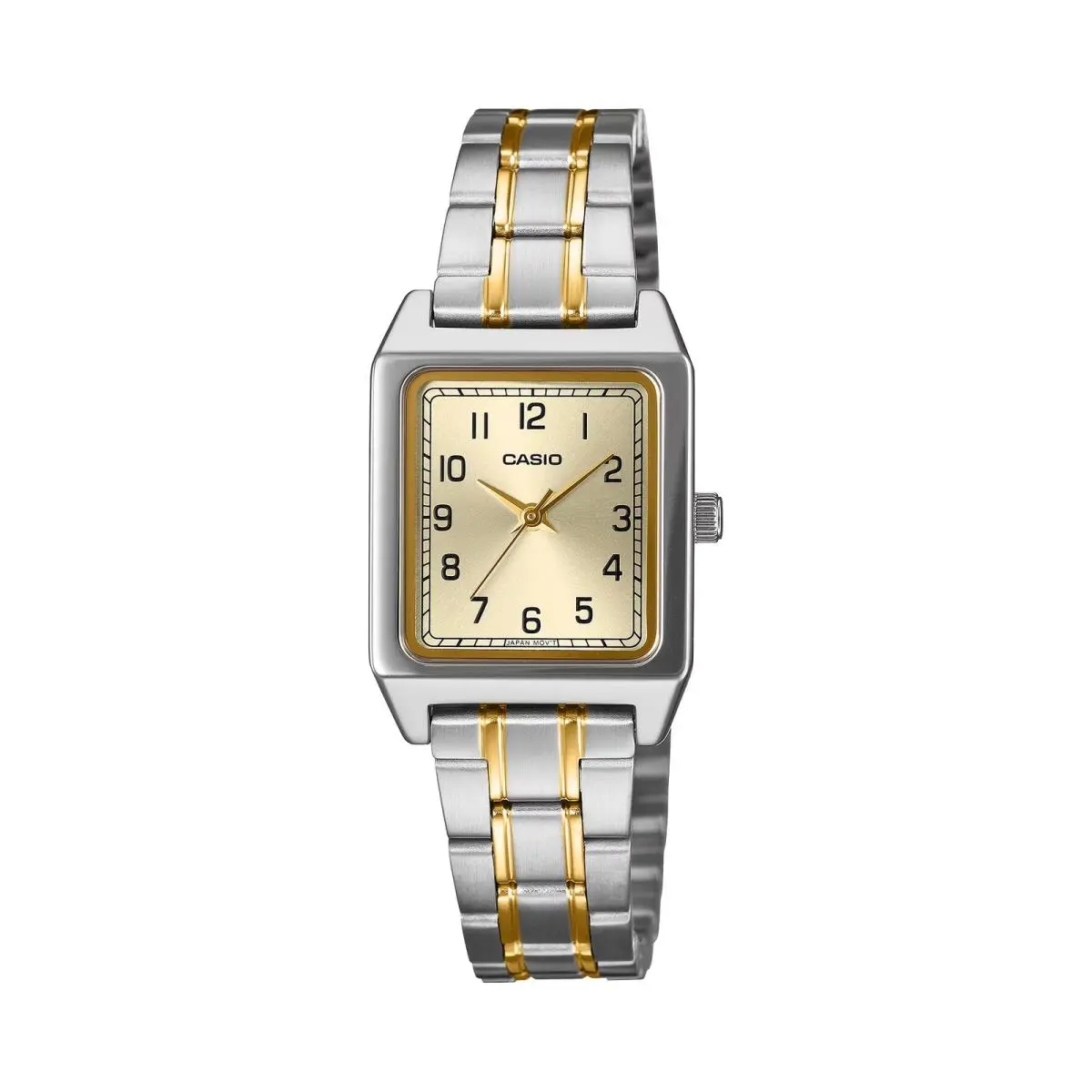 Women`s Gold Dial Two Tone Stainless Steel Tank Watch - LTP-B150SG-9BDF by Casio