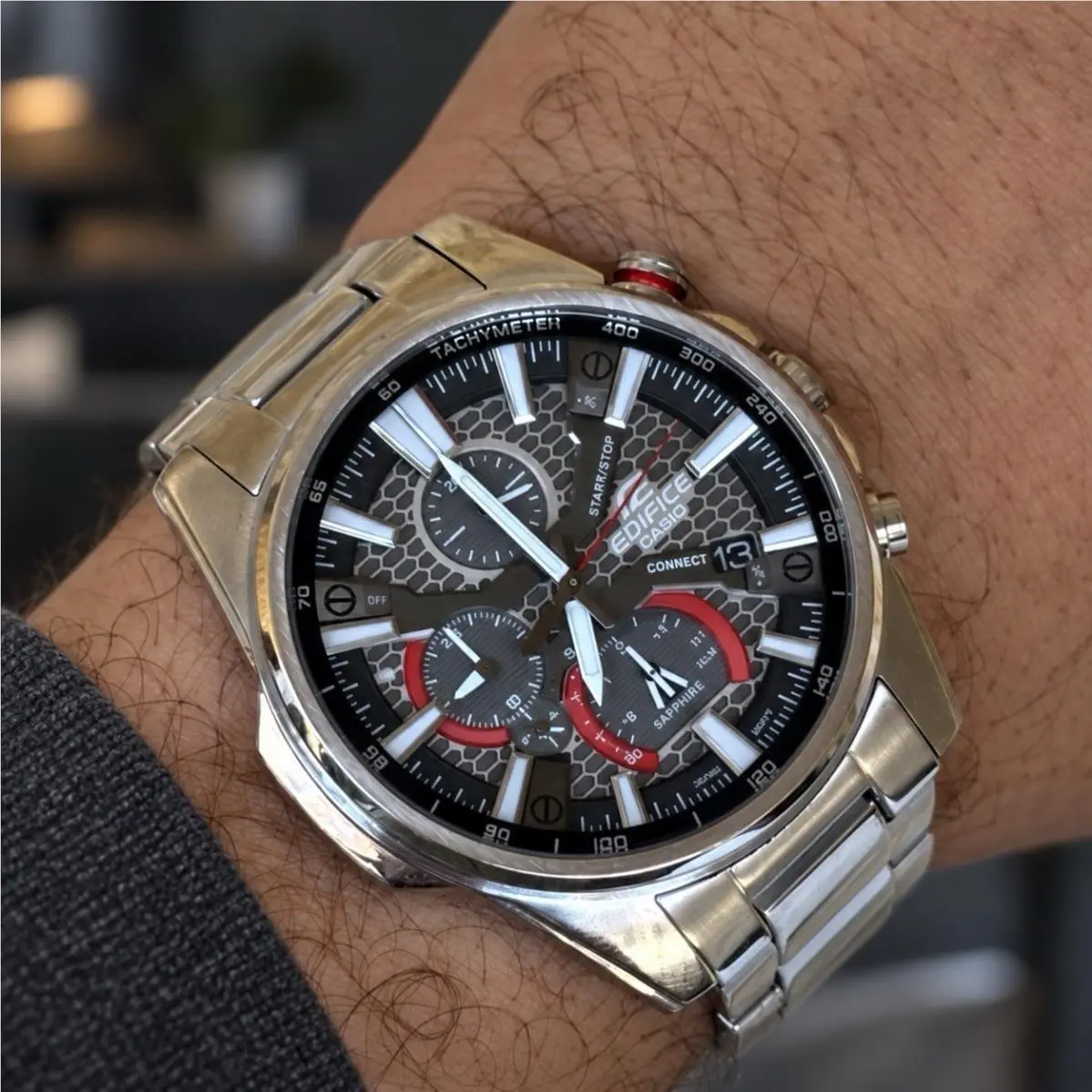 Edifice EQB-1200D-1A Tough Solar Bluetooth Sapphire 45.2mm Mens Watch by Casio